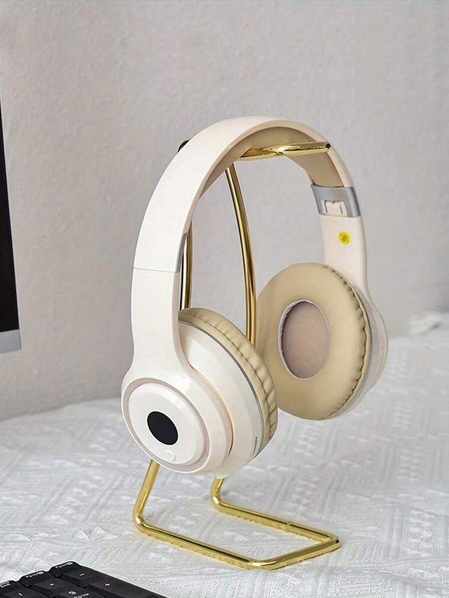 1 Stück Metall Kopfhörer Ständer für den Schreibtisch, geeignet für alle Kopfhörergrößen, gold/rosegold