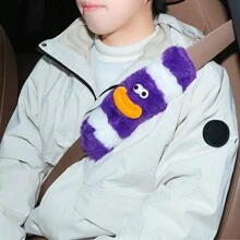 1pc Double-Colored Plush Shoulder Protector With Cartoon Big Eyes Safety Belt Cover - one-size - View 7