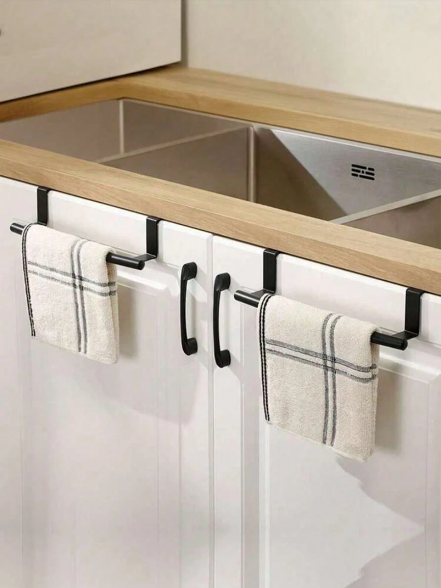 Single Bar Towel Rack, Cabinet Door Mounted, No Drill Towel Bar, Kitchen Storage Rack, Kitchen Supplies, Storage Rack, Hanging Rack, Kitchen Tools - Towel Rack - View 1