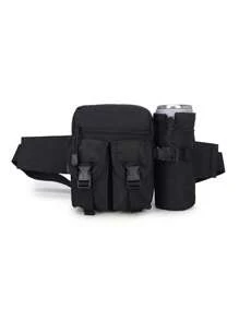 Bolsa de cintura para hombres, bolsa impermeable de nailon para botella de agua y teléfono móvil para senderismo, bolsa de cintura para deportes al aire libre, bolsa de caza, bolsa de cintura resistente al desgaste para viajes, bolsas para hombres, regalos para hombres en Navidad, vacaciones de invierno, regalos del Día del Padre, novio, bolsa negra, artículos esenciales para vacaciones, bolsa para hombre, riñonera, bolsa escolar de verano, bolsa de primavera
