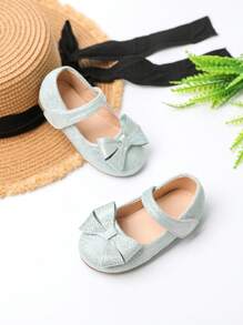 1 Pair Girls' Versatile Bow Decor Flat Shoes - Mint Green - View 3