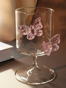 1 件装高硼硅玻璃卡通单层高脚香槟杯，优雅设计适合女士和女士