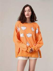 Halloween Ghost Jumper - Orange - View 6