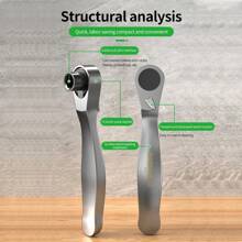 1pc Mini Chromium Vanadium Steel 1/4inch Ratchet Screwdriver Wrench,72 Teeth Household Hardware Manual 10pcs Screwdriver Set, Tools For Men - Multicolor - View 9