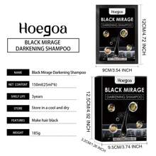Hoegoa Black Hair Shampoo Polygonum Multiflorum Essence Moisturizes And Nourishs Natural Black Hair Silky Glossy Shampoo,150ML*2pcs