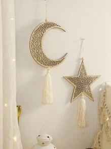 1Pc Moon Star And Moroccan Lantern Wall Decor, Lantern Shaped Wall Decoration, Bohemian Home Decor Accent, Home Decor For Party, Living Room, Bedroom Rama Decoration,Home Decor ,Room Decor,Wall Decor Gifts Birthday Graduation E-I-D