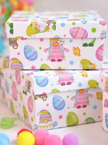Unique Gift Box, Elegant Small Gift Box With Cute Printed Pattern, Square Shaped, Suitable For Birthday, Cup Gift Packaging - Multicolor - View 6