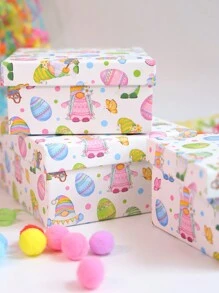 Unique Gift Box, Elegant Small Gift Box With Cute Printed Pattern, Square Shaped, Suitable For Birthday, Cup Gift Packaging - Multicolor - View 2