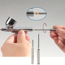 Airbrush Accessories Replacement Maintenance Tools For Any Airbrush Spray Gun Needle Packing Nut & Valve Screw Replace Parts Kit - Silver - View 2