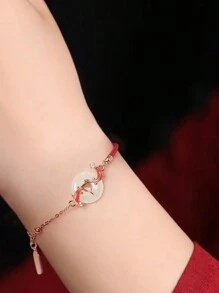 1 szt. Amulet ryby Koi Czerwona bransoletka z liny, bransoletka z zawieszką na szczęście, prezent urodzinowy dla dziewczyny