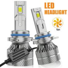 2 件 H11 H4 H7 H1 闪亮汽车前灯泡汽车远光近光汽车 LED 灯泡，60000 流明 120W 6500K 白光 600% 亮度 9005 9006 9012 H9 H16 9003 HB2 H18 - 白色 - 查看 6