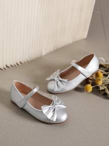 Girls' Gold Color Casual Princess Shoes, Comfortable Children's Footwear For Spring & Autumn - Silver - View 5