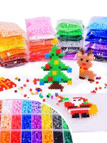 500 pezzi/confezione, perline forate da 5 mm, confezione supplementare per la realizzazione di gioielli, puzzle di perline forate, artigianato creativo, fai-da-te per gioielli, puzzle in massa, imballaggio di assemblaggio, adatto per bambini di età superiore ai 5 anni per realizzare opere d'arte a mano.