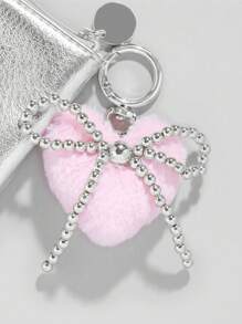 心形珍珠蝴蝶结钥匙扣 Y2k 蝴蝶结钥匙圈甜美包包汽车钥匙吊饰配饰女士女孩可爱心形钥匙扣，Y2K 珍珠蝴蝶结钥匙扣配饰，手袋美学包饰，汽车钥匙仿珍珠甜美蝴蝶结心形背包吊坠奢华吊坠钥匙扣情人节礼物新年礼物生日礼物时尚男女皆宜 - 彩色 - 查看 10