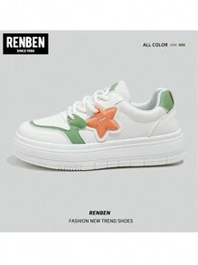 Women's Breathable Casual Sneakers With Thick Sole And Hidden Heel, Cute Style