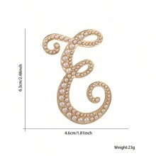26pcs Pearl Letter Brooch Pins, Vintage Clothing Decorative Accessories, Anti-Slip Fastener Accessory