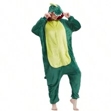 Pijama Macacão Adulto Dinossauro Peluciado Unisex