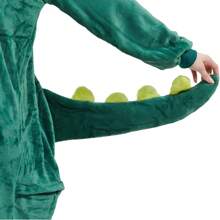 Pijama Macacão Adulto Dinossauro Peluciado Unisex