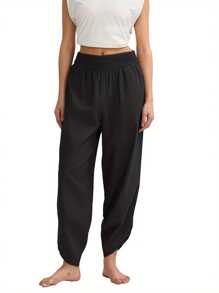 Bohemian Meditation Yoga Harem Style Pants - Black - View 1