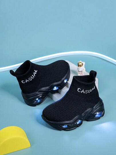 Neue Kinder Leucht-Lässig Schuhe, simples Design, weich & atmungsaktiv, rutschfeste Gummisohle, Slip-On Outdoor Sportschuhe, geeignet für alle Jahreszeiten