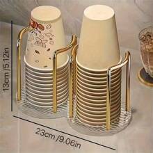 1pc Elegant Acrylic Disposable Cup Holder - Ideal For Home, Cafe, Office & Hotel Use