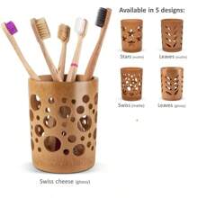 Bamboo Toothbrush Holder Bamboo Toothbrush Accessories Toothbrush Pen Makeup Brush Organizer  (Circular )