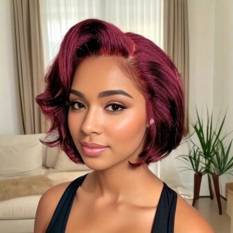 Lolely Dream Short Hairstyle Curly Pixie Cut Bob Blonde Wig 100%Human Hair Colored Wigs For Women Brazilian Curly Burgundy Lace Front Wig Short Hair Blonde Wig Bob Curly Colored Human Hair Wig Pixie Cut Wig Jerry Curly Kinky Curly Human Hair Wigs