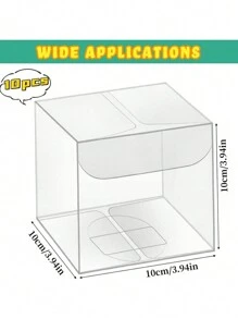 LIXUN 5 件透明礼品盒 - 透明 PVC 塑料礼品盒，适合感恩节、圣诞节、婚礼、派对、生日、糖果、咖啡和茶 - 透明 - 查看 5