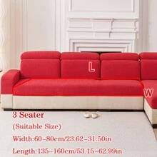 1pc Water-Resistant, Non-Slip Sofa Seat Cover, Elastic Stretch, Pet Friendly, Solid Color Sofa Slipcover Fits L-Shaped Sectional & 1/2/3/4 Seater Sofa, All Season Use