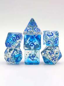 7-Piece Set Of Running Group Dice Game 20-Sided Dice Digital Dice Sieve Table Game Accessories Multi-Sided Dice - Multicolor - View 2