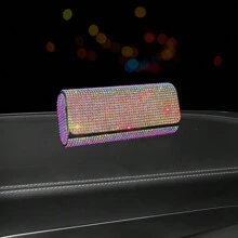 1 pièce Étui à lunettes décoratif avec strass, boîte de rangement pour lunettes