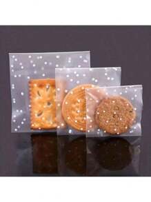 100pcs Self-Adhesive Polka Dot Transparent OPP Packaging Bag With Interesting Dot Patterns, Suitable For Snack Packaging Bags Such As Cookies, Bread, Candies, Etc., Suitable For Family Gatherings, Camping, Christmas, New Year, Valentine's Day And Other Gifts, Giving Gifts To Family And Friends (Excluding Labels)