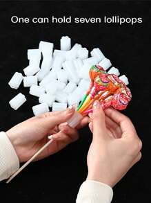 25pcs DIY Creative Plastic Snack Bouquet Floral Sticks, Lollipop Bouquet Holder Clips, Flower Shop Craft Supplies, Candy Flower Support Base, Plastic Candy Flower Making Tools For Florists And DIY Crafts, For Gift Wrapping,Party Favors, Flower Shop Supplies