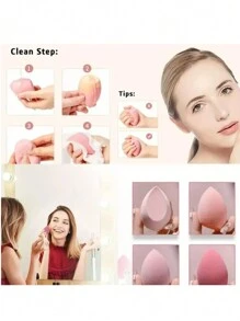 Make-up Schwamm Flaschen Set, nicht saugend, ultra-weich, expandiert im Wasser, trockene und nasse Doppelnutzung, 7 Stücke/Flasche, trocken zum direkten Aufnehmen von Puder verwenden, nass für bessere Haftung und weniger Puderverschwendung