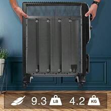 Electric Heater Oil  Radiator Convection Portable Mica Panel Heaters Micathermic Panels  Standing For Home Bedrooms Offices Any Room - Black1 - View 7