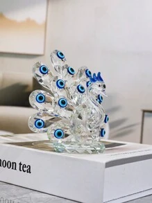 1 件蓝水晶孔雀摆件，精致可爱的家居装饰，适合客厅、桌面、汽车、创意最佳礼物 - 藍色 - 查看 10