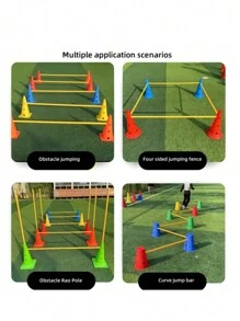 Adjustable Soccer & Basketball Training Set Unisex, Includes Cones & Poles, PP Polypropylene, Agility Speed Hurdle Kit, Durable Sports Training Cones For Practice And Skill Improvement
