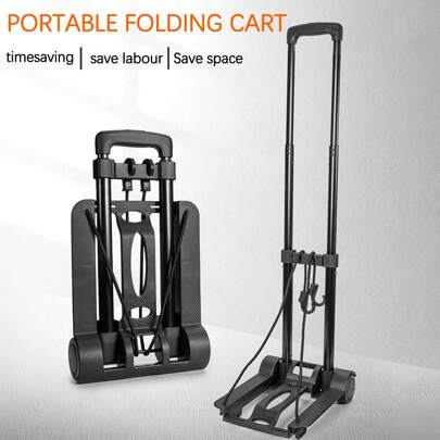 Carrellino pieghevole piccolo per il trasporto domestico, carrello portatile per bancarella, carrello da viaggio, decorazione da esterno