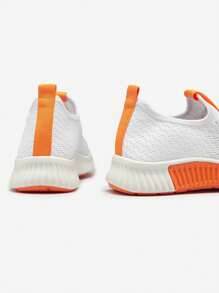 White Women's Sports Shoes With Pink Inserts Kedeti - Footwear