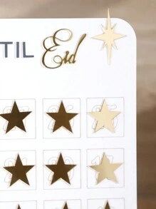 30-Day Countdown Calendar - Gold Star Design, Home Decorative Countdown Plaque, Festive Event Countdown, Table Top Display - Multicolor - View 5