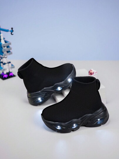 Neue Kinder Leucht-Lässig Schuhe mit weicher Sohle, atmungsaktiv, mit Schnürung und hochem Schaft für den Outdoor-Sport, leicht und rutschfest