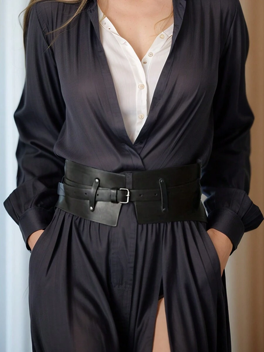 Women Waist Belt Corset Lace Up Tied Waspie Elastic Wide Belt For Dresses Halloween Pirate Corset, Valentine's Day Gift For Be Mine And My Lover