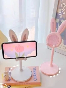 1 pieza Soporte de teléfono multiusos ajustable con forma de conejo lindo, soporte extensible y sostenedor perezoso para iPad/Tablet para escritorio, decoración creativa y carga, diseño antideslizante, adecuado para varios escenarios