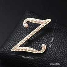 26pcs Pearl Letter Brooch Pins, Vintage Clothing Decorative Accessories, Anti-Slip Fastener Accessory