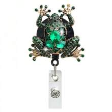 1 Stück 70cm ausziehbarer Kristall-Diamant ID-Ausweis-Halter mit Frosch-, Marienkäfer-, Schildkröten-, Sonnenblumen-Muster, elegantes Geschenk mit Kristallen