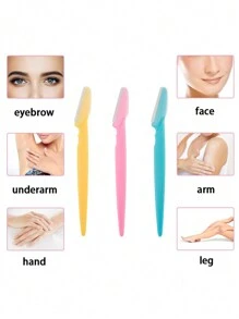 Set de 3/12/36 piezas de afeitadora, recortadora de vello facial y corporal con cubierta para mujeres, set de herramientas de maquillaje, afeitadora de cejas, removedor de vello facial, afeitadora facial, herramienta de exfoliación de dermaplaning para hombres y mujeres - Rosa mezclado con negro - Ver 3