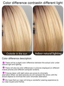 Best Selling Women's Synthetic Fiber Wig, Center Parted Bob Gradient Blonde Short Straight Hair, Fashionable Blonde High Temperature Silk Front Lace Wig