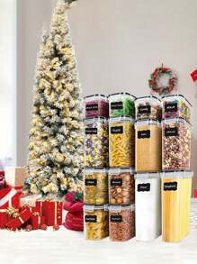 5/6/7/9/15/28pcs Kitchen Gadgets Sale,Non-Airtight Food Storage Containers With Labels And Markings - Pasta, Flour, Sugar And Grains Stay Fresh Longer,Storage,Gifts For Women,Christmas Stuff Clearance,Local Warehouse