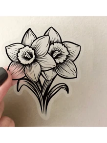 49 piezas de paquetes de pegatinas de plantas en blanco y negro, pegatinas decorativas impermeables y transparentes de PET de material floral de contabilidad manual, para decorar cuadernos, maletas, computadoras, fundas de teléfono, botellas de agua, diarios, patinetas