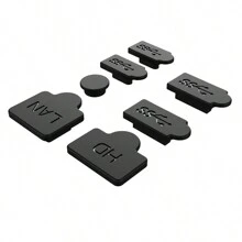 7pcs Silicone Dust Plugs, Compatible With PS5 Pro, PS5 Slim Game Consoles (Digital Edition And Disc Version) - Black - View 3